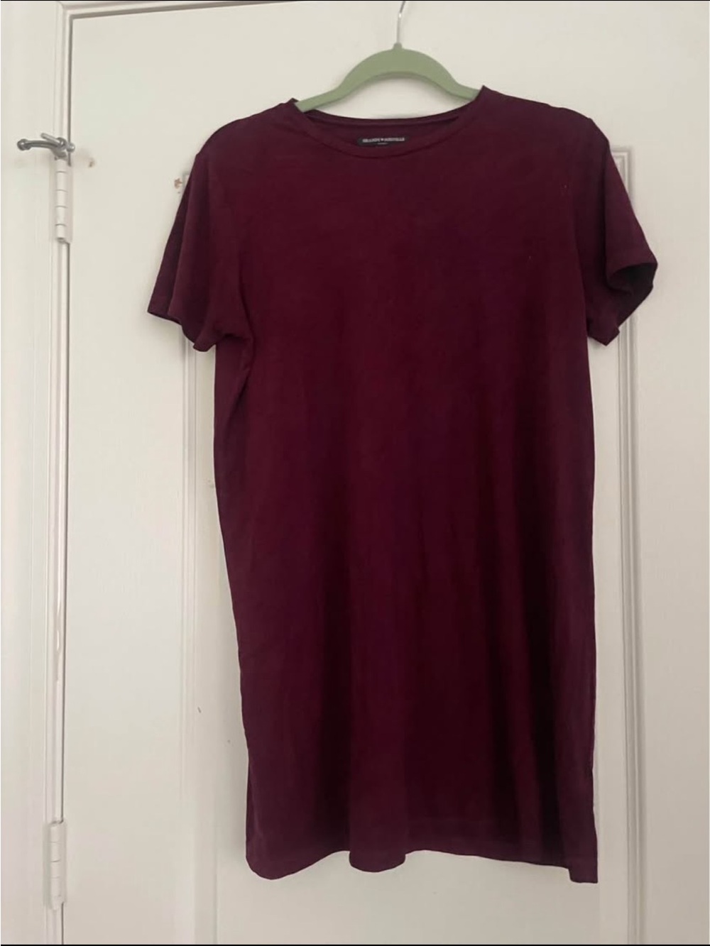 Brandy Melville Short Sleeve Tee Dress - Burgundy